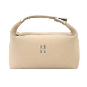 Hermes HERMES Bride a Brac GM Handbag Toile H Natural Silver Hardware Pouch